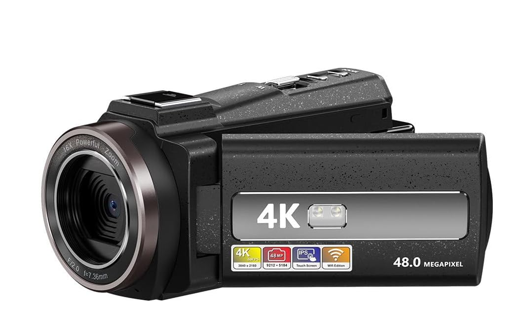 ビデオカメラ 4K防震 DVビデオカメラ 4800万画素 日本製センサー デジタルビデオカメラ 3インチIPSタッチディスプレイ画面 4800W撮影ピクセル 日本語の説明書 16倍デジタルズー (豪華版+SD32GB)